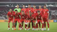Starting XI Timnas Indonesia saat menghadapi Oman dalam laga FIFA Matchday Juni 2026 di Stadion Utama Gelora Bung Karno (SUGBK) Senayan, Jakarta, Jumat (5/6/2026). (Bola.com/Bagaskara Lazuardi)
