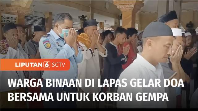 Ratusan warga binaan Lapas Pemuda Kelas II A Tangerang, Banten, menggelar sholat gaib bagi warga korban gempa di Cianjur, Jawa Barat. Sementara di Depok, Jawa Barat, puluhan anak yatim dan polisi menggelar doa bersama.