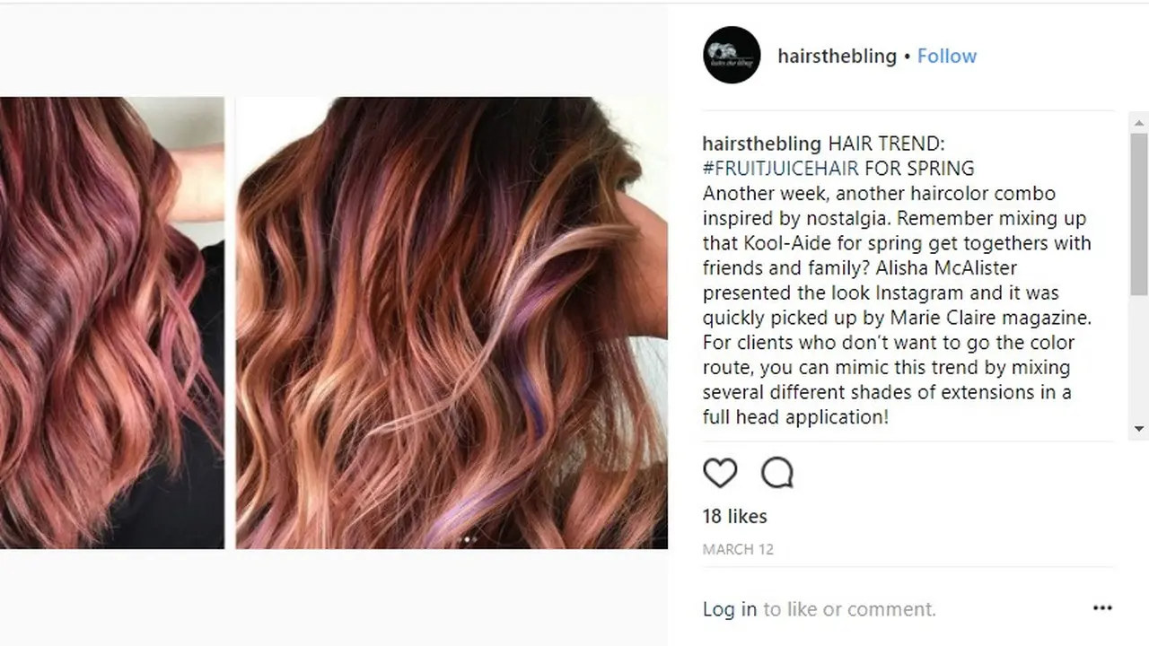 Jus Buah Jadi Inspirasi Warna Rambut 2018, Penasaran Seperti Apa?