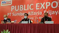 PT Sumber Alfaria Trijaya Tbk (AMRT), pengelola Alfamart melakukan public expose di Alfa Tower, Alam Sutera, Kota Tangerang, Rabu (25/5/2022).