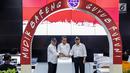 (Ki-ka)  Menteri PUPR Basuki Hadimuljono, Menkominfo Rudiantara dan Menhub Budi Karya saat peluncuran program Ayo Mudik di Kemenhub, Jakarta, Kamis (15/6). Aplikasi itu bertujuan untuk mendukung kelancaran mudik 2017. (Liputan6.com/Faizal Fanani)