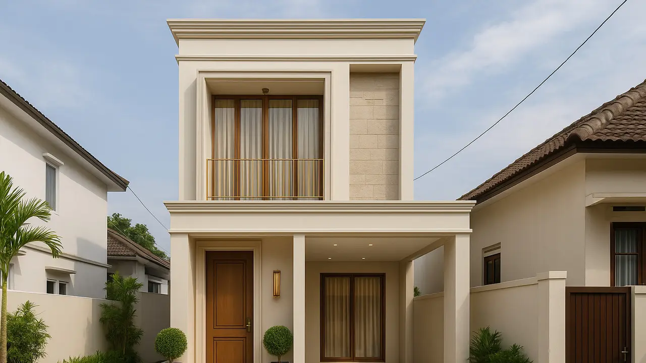 Desain Rumah 2 Lantai di Lahan Sempit Tapi Mewah/Ilustrasi gambar AI