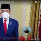 Presiden Jokowi memimpin upacara penurunan bendera dalam rangka HUT ke76 RI di Istana Merdeka. (Istimewa)