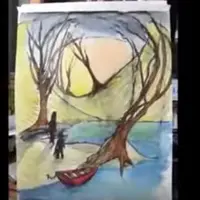 Seorang anak melukis dan diteruskan oleh ibunya. Jadilah sebuah gambar yang kerennya sungguh luar biasa!