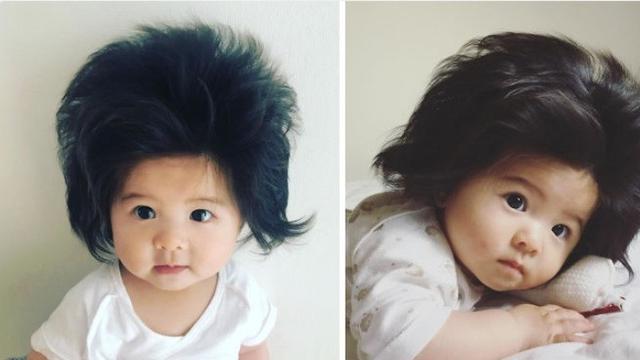 Bayi berambut super tebal jadi viral (instagram @babychanco)