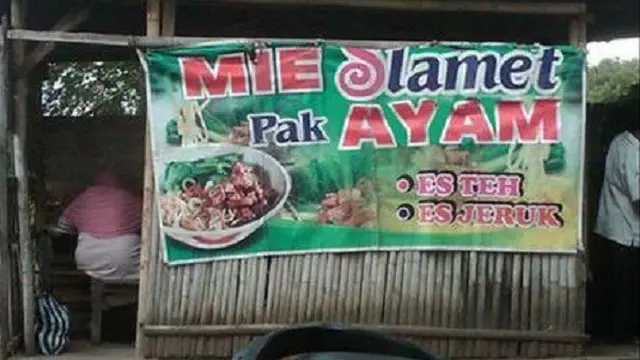 6 Nama Warung Mi Ayam Ini Nyeleneh Banget, Kocak