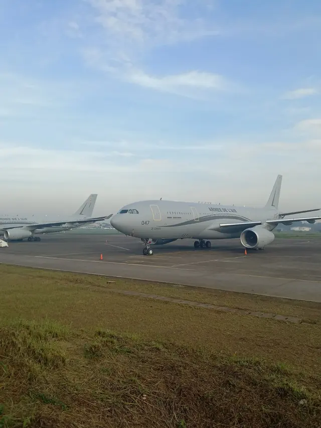 Pesawat Airbus Prancis yang Tiba di Indonesia.