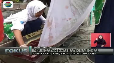 Hari Batik Nasional, siswa di berbagai daerah belajar membatik di atas media kain.