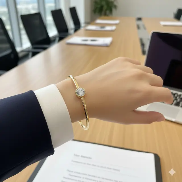 Model Three-Stone Trinity Bangle (Gemini AI)