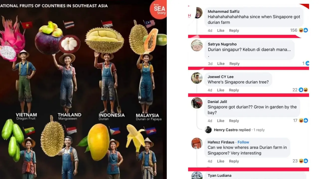 Klaim durian sebagai buah nasional Singapura menuai kritik dari warganet
