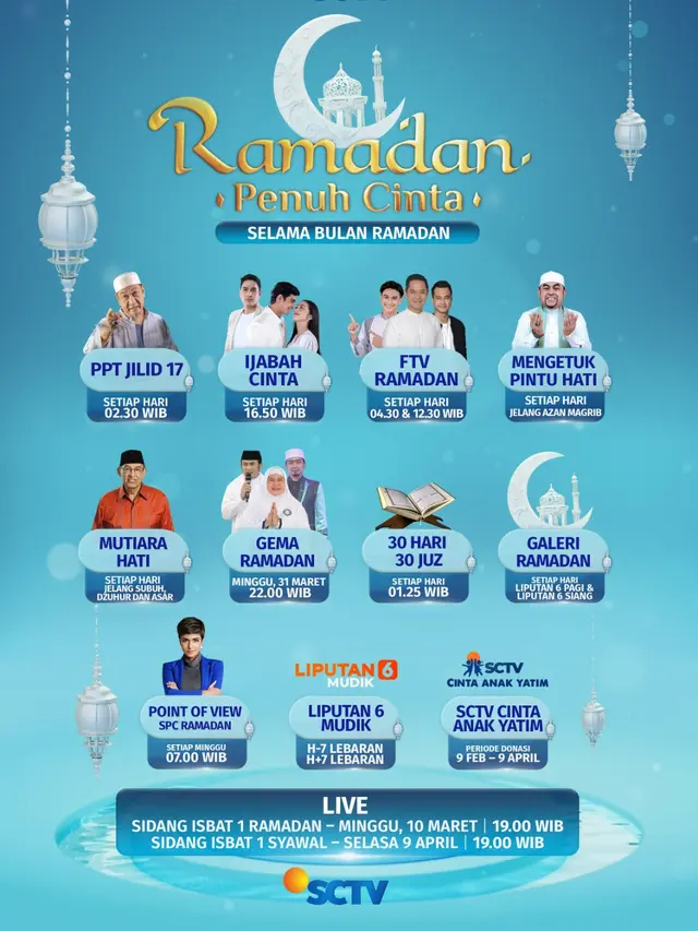 SCTV telah menyiapkan rangkaian program "Ramadan Penuh Cinta"