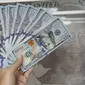 Teller menunjukkan mata uang dolar AS di penukaran uang di Jakarta, Rabu (10/7/2019). Nilai tukar rupiah terhadap dolar Amerika Serikat (AS) ditutup stagnan di perdagangan pasar spot hari ini di angka Rp 14.125. (Liputan6.com/Angga Yuniar)