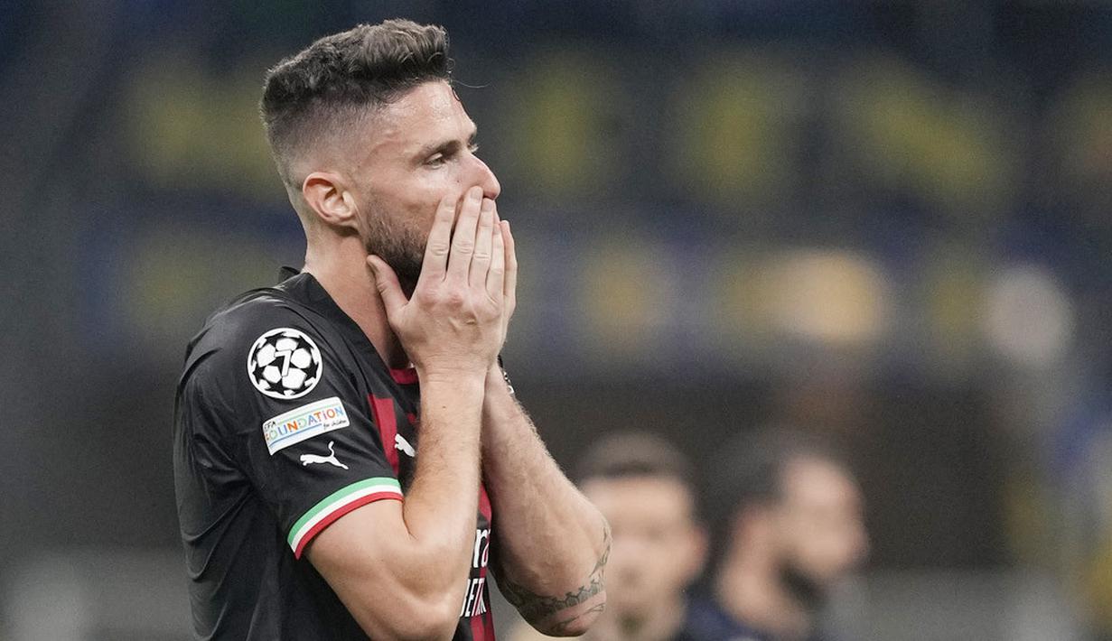 Misi balas dendam yang diusung Olivier Giroud dan kawan-kawan buyar. Mereka justru takluk 1-0 dari rival sekotanya. (AP Photo/Antonio Calanni)