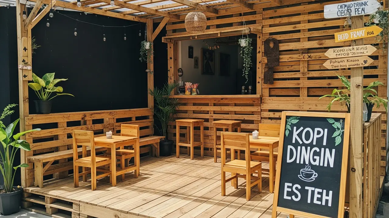 Inspirasi Teras Rumah Kayu Cocok untuk Warung Minuman Dingin Kekinian