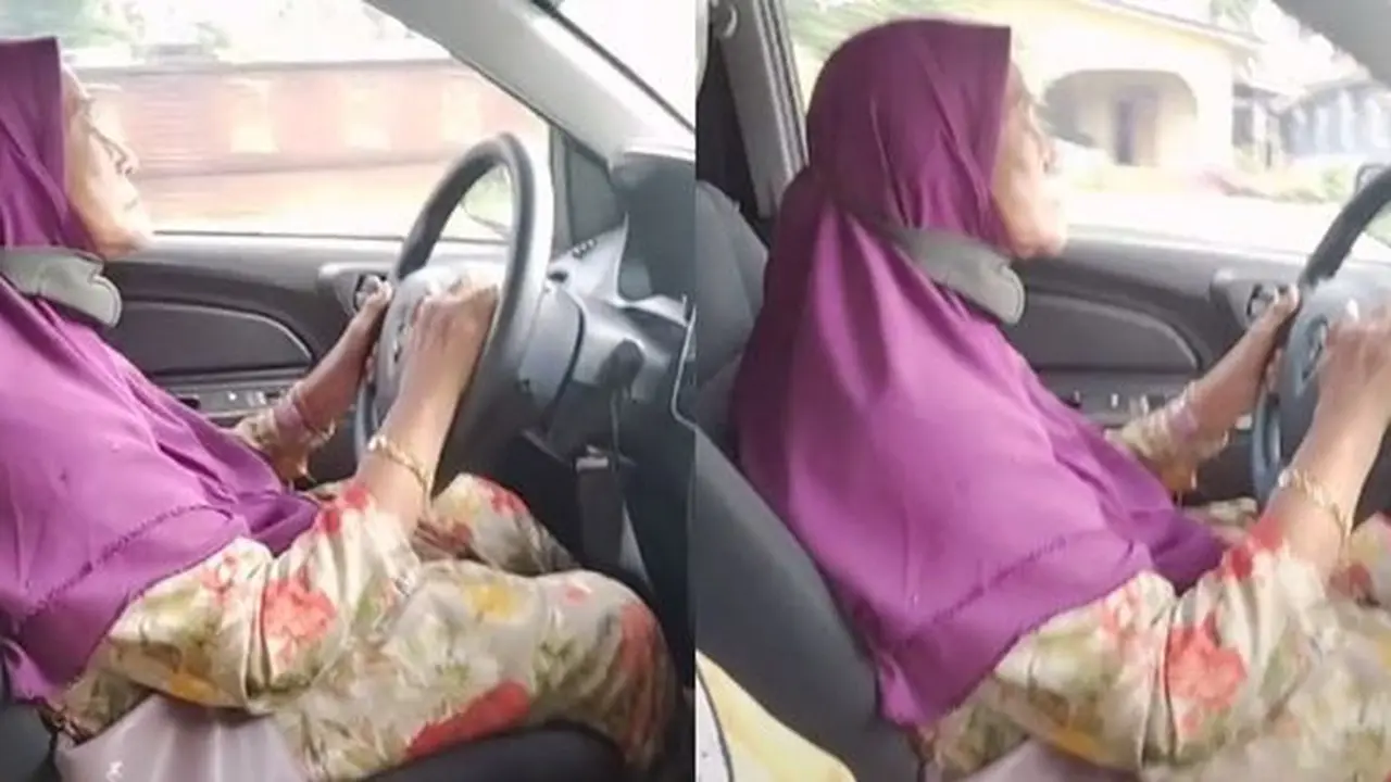 Nenek nyetir mobil