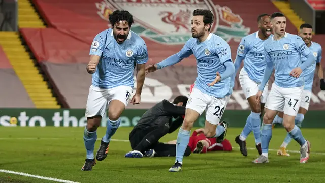 Manchester City Pesta Gol di Anfield