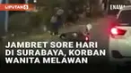 Aksi penjambretan terjadi di depan Kampus ITS Keputih, Surabaya (12/9/2024). Dua pelaku bermotor mengincar tas seorang wanita yang berjalan kaki. Upaya pelaku sempat mendapat perlawanan dari korban, terekam kamera dashboard mobil.