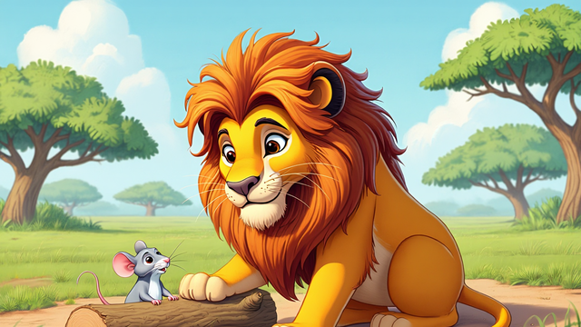 La fábula del León y el Ratón (Foto: Reve Art AI)