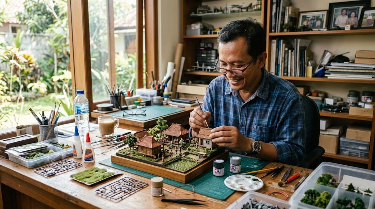 Ilustrasi Membuat Miniatur/AI Generated