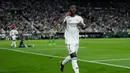 Los Blancos sempat unggul terlebih dahulu melalui gol Vinicius Jr pada menit ke-17. (AP Photo/Jose Breton)
