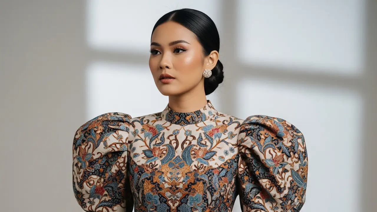 9 Model Batik Lengan Puff Volume Formal, Tampil Anggun dan Modern