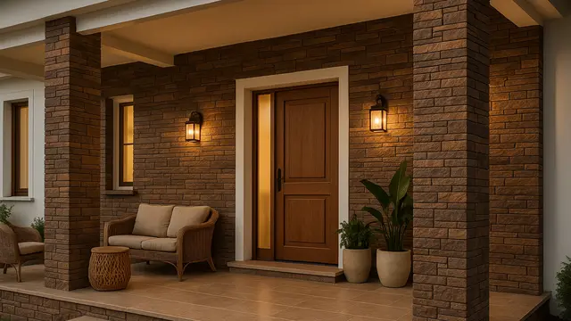 Teras Rumah Cantik dengan Batu Alam