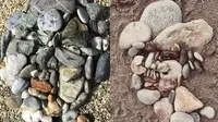 Karya seni dari batu pantai. (Instagram/@ilanadar)