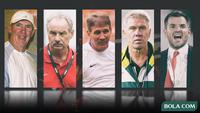 Mantan Pelatih Timnas Indonesia: Peter Withe, Alfred Riedl,Luis Manuel Blanco, Wim Rijsbergen, Simon McMenemy (Bola.com/Adreanus Titus)