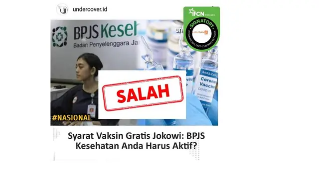 Cek Fakta vaksin covid-19 gratis untuk anggota BPJS