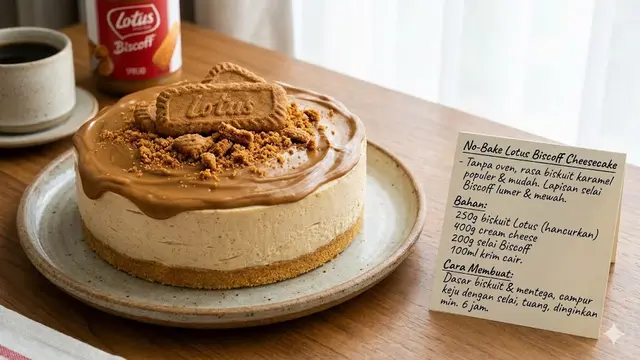 No-Bake Lotus Biscoff Cheesecake (Gemini AI)