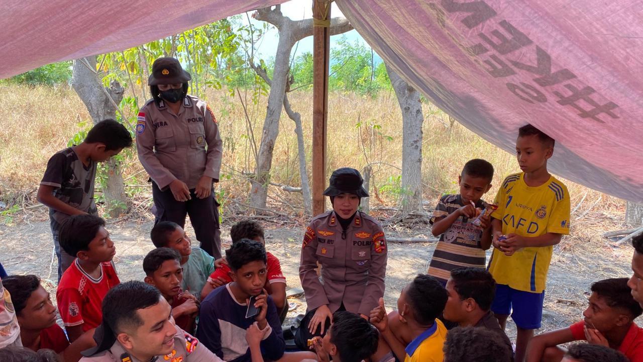 Mahasiswa S2 STIK Lemdiklat Polri angkatan 16 gelar baksos untuk korban gempa NTT. (Istimewa).