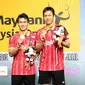 Ganda putra Indonesia Hendra Setiawan/Mohammad Ahsan kalahkan pasangan Korea Lee Yong Dae/Yoo Yeon Seong di final Maybank Malaysia Open 2015 (Humas PP PBSI)