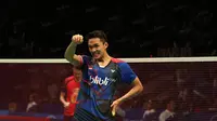 Jonatan Christie saat berlaga pada turnamen Indonesia Open 2016 di Istora Senayan, Jakarta, Kamis (2/6/2016). (Bola.com/Nicklas Hanoatubun)