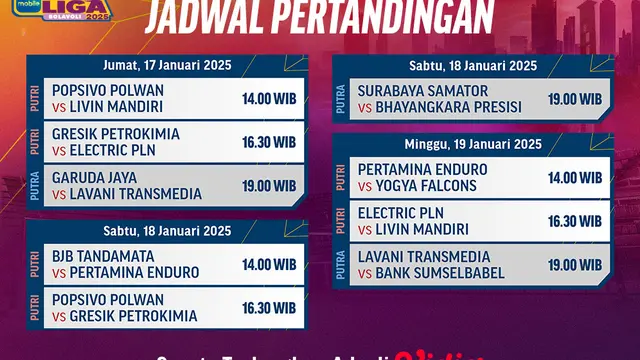Jadwal pertandingan PLN Mobile Proliga 2025 Pekan ke 3 di Vidio