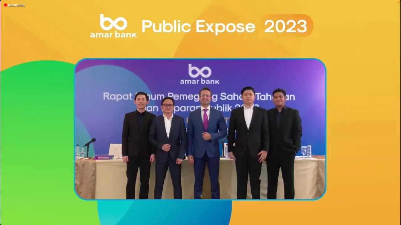 Paparan publik PT Bank Amar Indonesia Tbk (AMAR), Selasa (20/6/2023). (Foto: tangkapan layar/Pipit I.R)