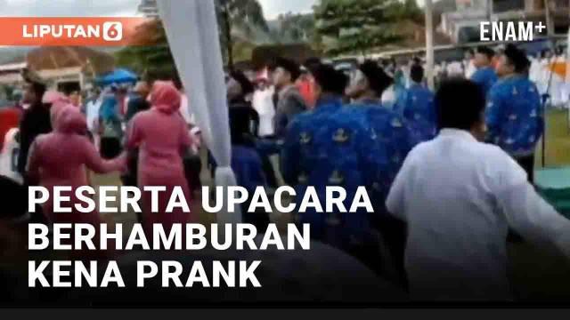 HUT Kemerdekaan ke-77 RI disambut dengan upacara di berbagai daerah. Beragam cerita muncul dari tiap daerah, seperti upacara di Tasikmalaya berikut. Para peserta upacara tiba-tiba bubar jalan dan lari berhamburan karena teriakan tower BTS hendak robo...