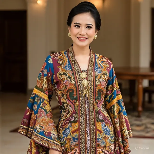 Model Baju Batik Lengan Lebar Anti Gerah