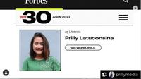 Prilly Latuconsina masuk dalam Forbes 30 Under 30 Asia (Instagram&nbsp;prillylatuconsina96)