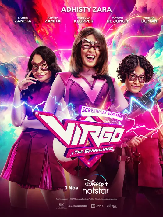 Riani pun tak bisa begitu saja mengungkap kekuatannya. Sampai pada akhirnya ia bertemu dua sahabat Ussy dan Monica, di mana mereka kemudian bergabung dalam sebuah band Virgo and the Sparklings. Sebuah fenomena kemudian terjadi, di mana kekuatan Riani menjadi kunci untuk menyelamatkan kota. [Foto: Disney+ Hotstar]