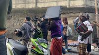 Penampakan lokasi pasca-kebakaran Depo Pertamina Plumpang, Koja, Jakarta Utara, Sabtu (4/3/2023) pagi. Rumah-rumah dan kendaraan warga hangus dilalap api. (Liputan6.com/Muhammad Radityo Priyasmoro)