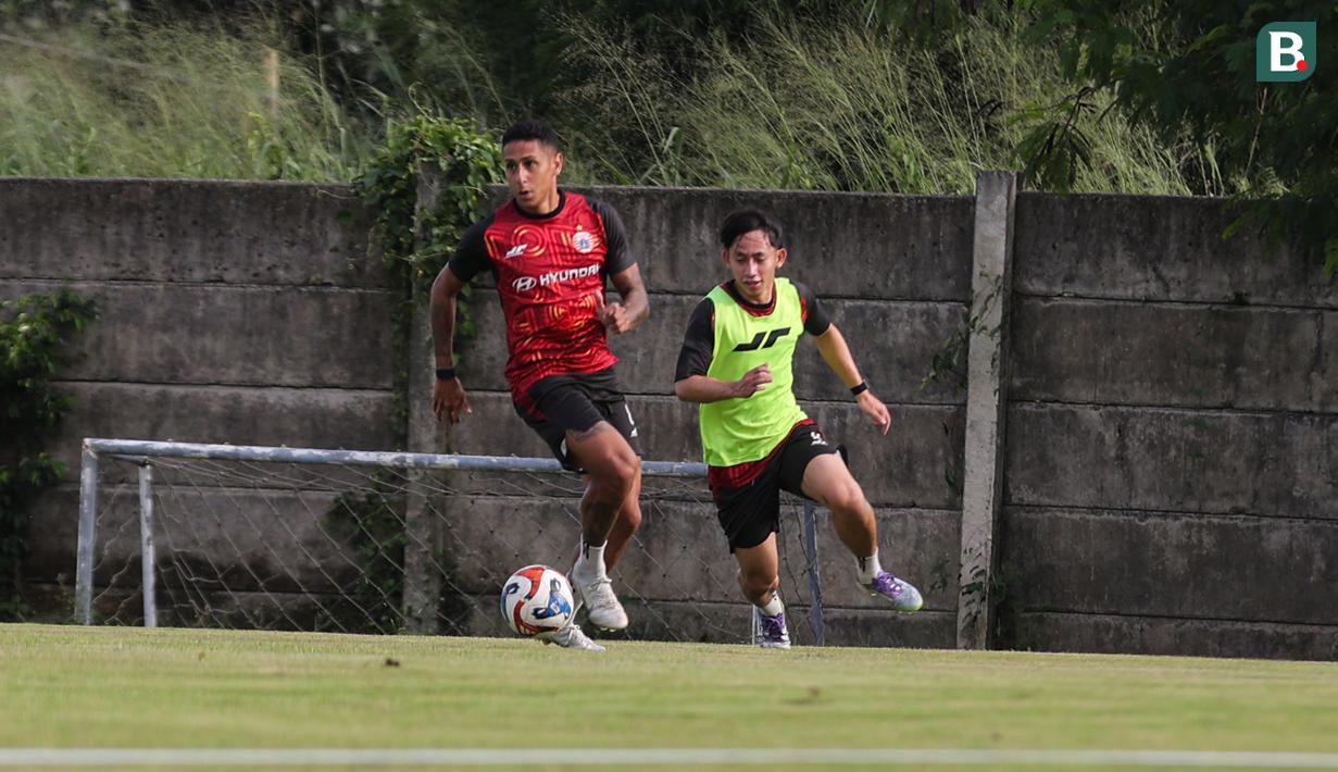 Bruno Tubarao pada saat sesi latihan Persija Jakarta yang bertempat di Persija Training Ground, Bojongsari, Rabu (5/11/2025).