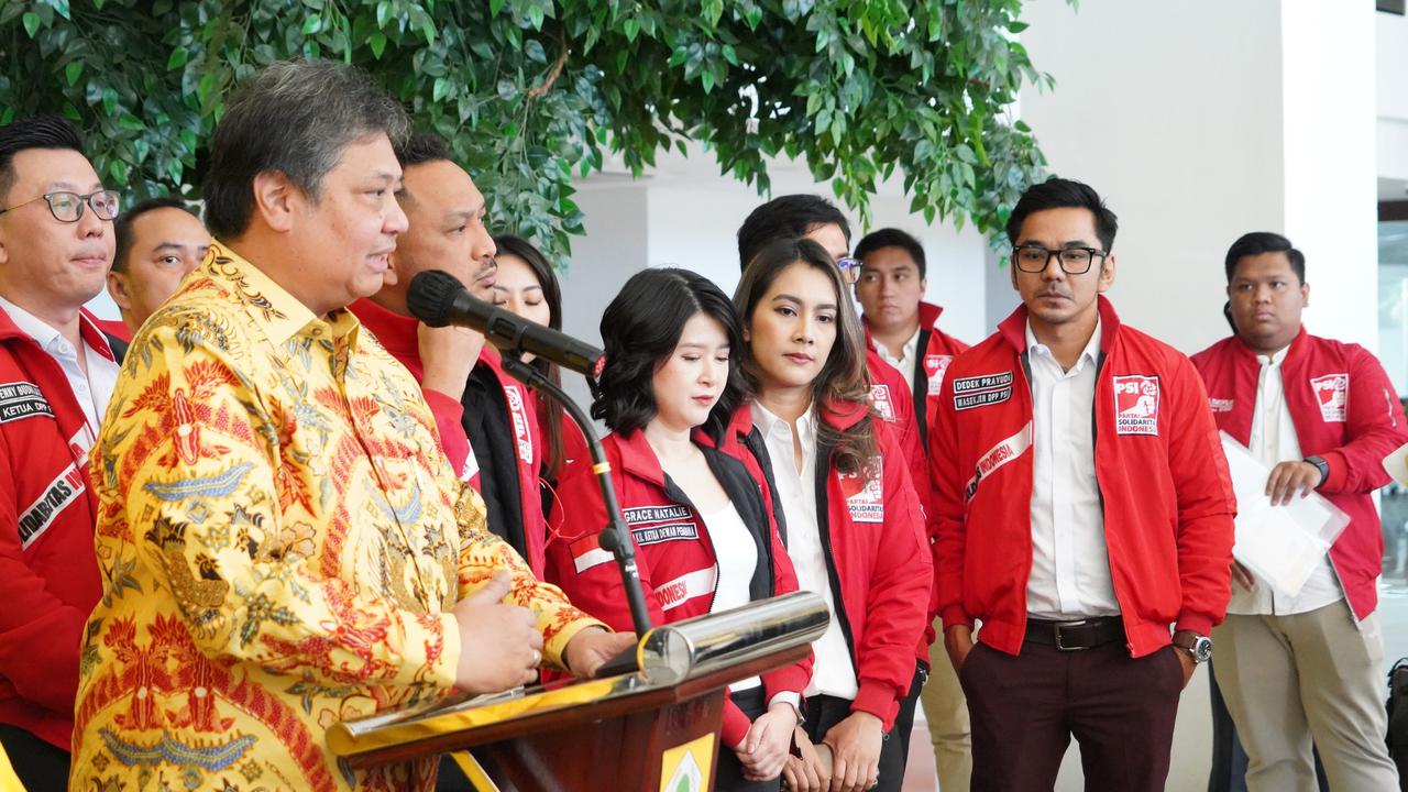 Ketua Umum DPP Partai Golkar Airlangga Hartarto bertemu jajaran PSI.