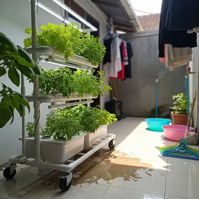 9 Ide Hidroponik di Area Jemuran, Ruang Sempit Jadi Lebih Produktif