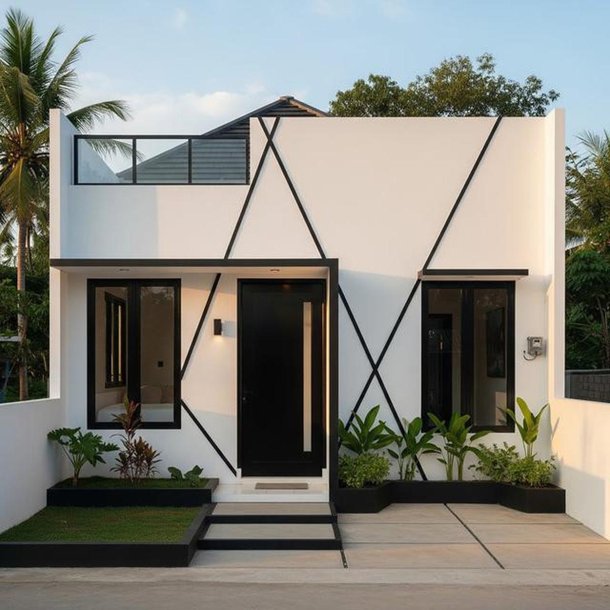 9 Desain Rumah Kecil Minimalis Kombinasi Warna Putih dan Hitam, Elegan di Lahan Terbatas