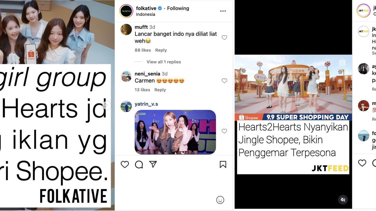 Hearts2Hearts Tampil Kompak Nyanyi Lirik Indonesia di Iklan Shopee 9.9 Super Shopping Day, Aurel dan Raffi Ahmad Beri Pujian