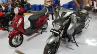 Suzuki memajang dua model sepeda motor terbaru di ajang Jakarta Fair Kemayoran, JIExpo, Kemayoran, Jakarta. (Herdi Muhardi)
