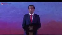 Presiden Jokowi dalam pembukaan Asia Indo-Pacific Forum (AIPF) sebagai bagian dari rangkaian KTT ke-43 ASEAN di Hotel Mulia, Jakarta, Selasa (5/9/2023). (Youtube Setpres RI)