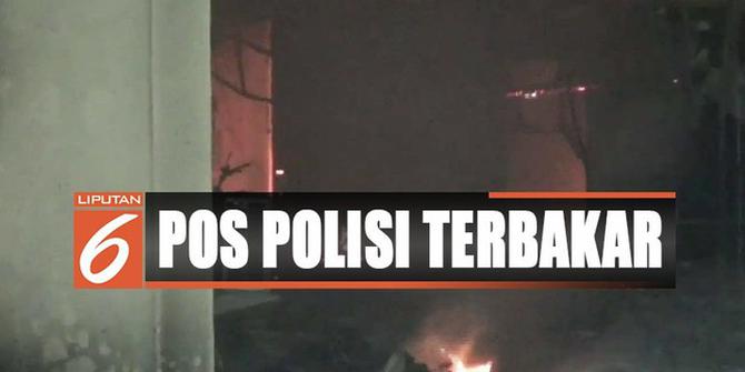 Pos Polisi di Tomang Terbakar Imbas Bentrokan Massa dengan Polisi