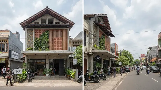 Desain ruko minimalis modern yang fungsional dan hemat biaya untuk usaha model tropis kontemporer adem alami