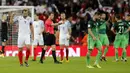 Striker Inggris, Harry Kane, melakukan selebrasi usai Inggris mengalahkan Slovenia pada laga Kualifikasi Piala Dunia 2018 di Stadion Wembley, Kamis (5/10/2017). Inggris menang 1-0 atas Slovenia. (AP/Frank Augstein)